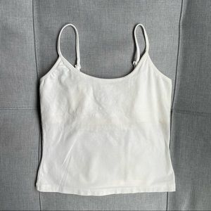 Banana Republic White Cropped Tank Top with built in bralette